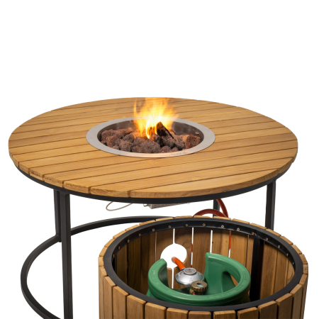 Enjoyfires roundi - gasfles opbergen in de bijzettafel