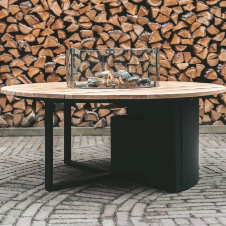 Cosiloft 120 zwart / teak rond