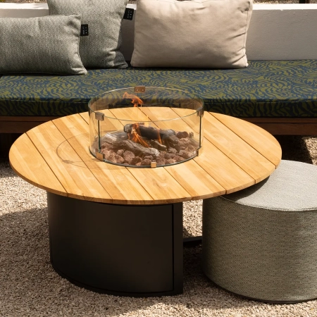 Cosiloft 120 zwart / teak rond