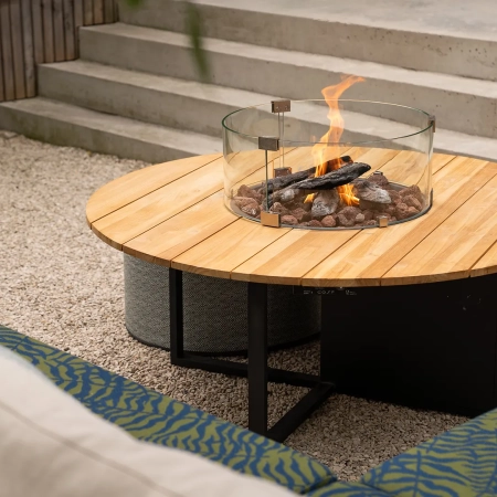 Cosiloft 120 zwart / teak rond