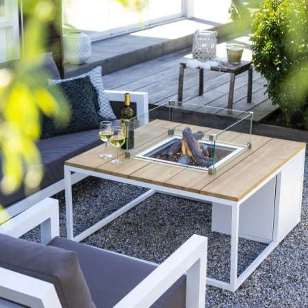 Cosiloft 100 white/teak vierkant