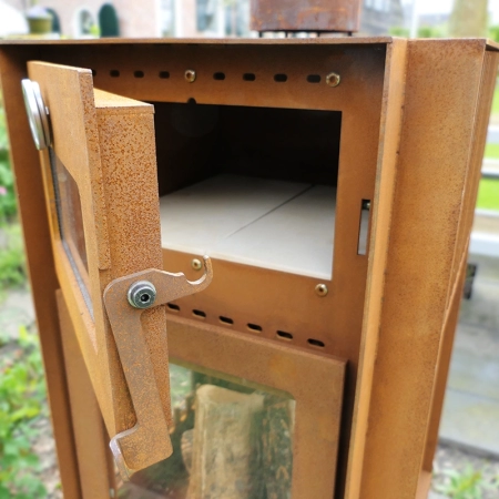 Enjoyfires cortenstaal houtkachel Comida 50x50x100 cm - met pizza oven