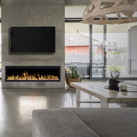 182 cm brede elektrische wandhaard - Royal - stel zelf de kleuren en de warmte in van je elektrische sfeerhaard