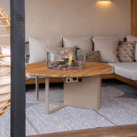 Cosiloft 120 sandy beige / teak rond