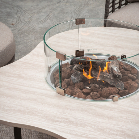 Cosiloft novi espresso bruin steenlook vuurtafel