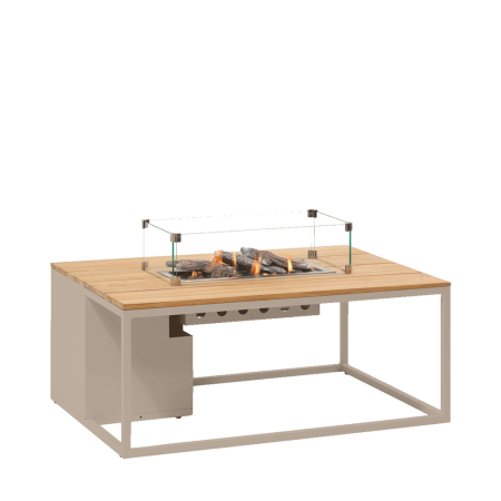 Cosiloft 120 sandy beige frame / teak top